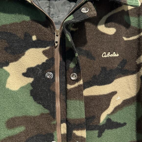 Vintage Cabelas Dry Plus Camo Fleece Coveralls Lined Made In USA Mens 2X - Picture 4 of 9